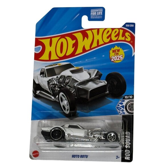Hot Wheels 2025 Hoto Roto • Rod Squad • White Chrome • 158/250 • Diecast Car - Picture 1 of 6